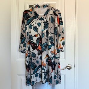 Retro Rifle 4XL TWO-CANS Tropical Print Men's Polo Shirt